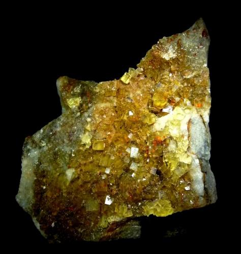 Fluorita.
Mina Santiago, Ulldemolins, Priorat, Tarragona, Cataluña, España.
110x70 mm. (Autor: Jesus Franquesa Baucells)