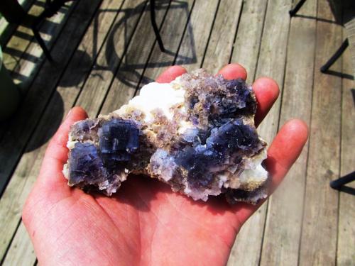 Fluorite, Barite
Minerva No. 1 Mine, Ozark-Mahoning Group, Cave-in-Rock Sub-District, Illinois - Kentucky Fluorspar District, Hardin Co., Illinois, USA
13 cm (Author: laayla21506)