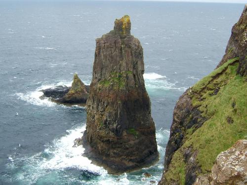 Macleods’ Maidens, Duirinish, Isle of Skye, Scotland.
Sixty metres (~190 feet) tall
The sea-stack ( "cliff " ) that Steve McQueens’ double jumped off in the classic film ’Papillon’. (Author: Mike Wood)