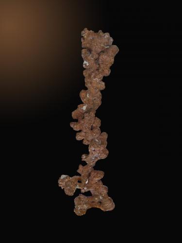 Cobre
Mina Milpillas, Cuitaca, Santa Cruz, Sonora,  México
11.0 cm, X 3.0 cm, X 1.0 cm,
Este fue uno de los primeros cristales de Cobre, ya que generalmente sale en láminas (Autor: jesus salinas)