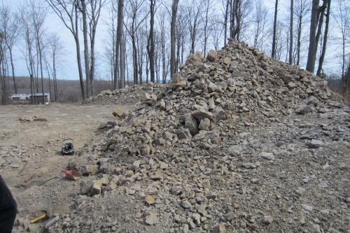 A years worth of broken dolostone, mostly with hand tools. (Author: vic rzonca)