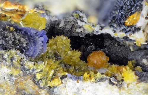 Stewartita, Strengita, Jahnsita-(CaMnMn), Laueite, Phosphosiderite
Albères massif, Pyrénées-Orientales, Languedoc-Roussillon, Francia
8mm (Autor: pfont)