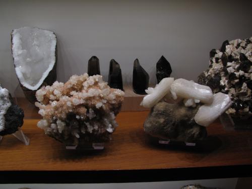 Part of mineral display from Skye and Arran. (Author: Mike Wood)