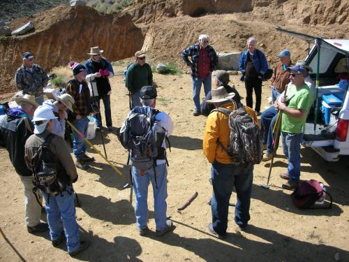 Safety meeting on site before digging led by Paul Geffner. (Author: Tony L. Potucek)