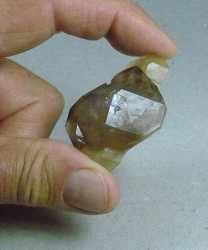 Smoky quartz with a citrine stem
5.5 cm
Small but my favorite specimen.  It has a citrine stem that passes all the way through the back and is doubly terminated. (Author: John S. White)