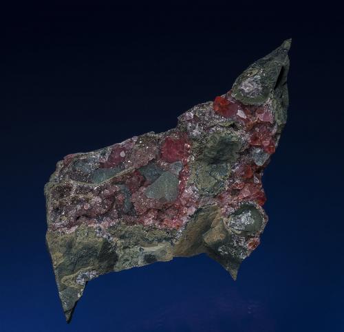 Rhodochrosite, Fluorite
Potosí Mine, West Camp, Santa Eulalia District, Chihuahua, Mexico
7.6 x 6.2 cm (Author: am mizunaka)