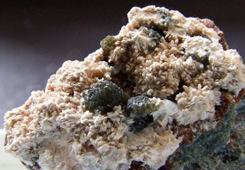 Sphalerite, Baryte.
Judkins Quarry, Nuneaton, Warwickshire, England, UK.
Sphalerite to 4 mm (Author: nurbo)