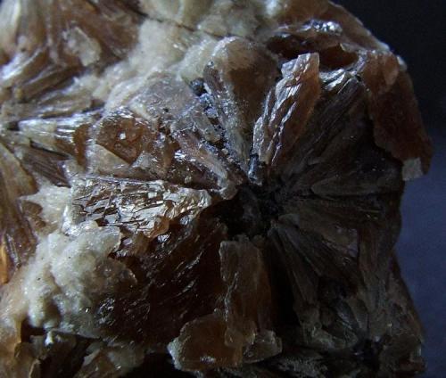 Gypsum.
Birkshead mine, Kirkby Thore, Cumbria, England, UK.
Gypsum "Wheel" 20 mm diameter (Author: nurbo)