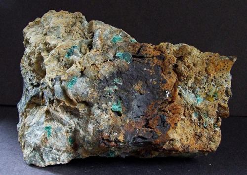 Wulfenite and Malachite.
Saindak Cu Deposit, Chagai, Baluchistan, Pakistan.
110 x 65 mm (Author: nurbo)