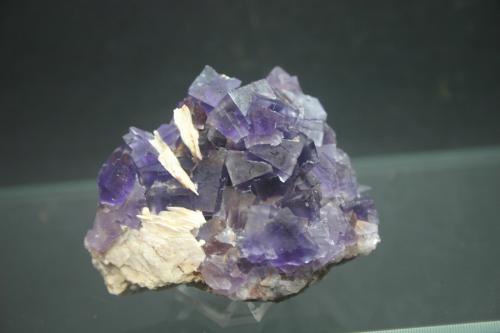 Fluorita con barita<br />La Cabaña, Valdelmar, zona minera de Berbes, Berbes, Ribadesella, Comarca Oriente, Principado de Asturias (Asturias), España<br />61mm - 50mm - 43mm<br /> (Autor: Pedro Naranjo)