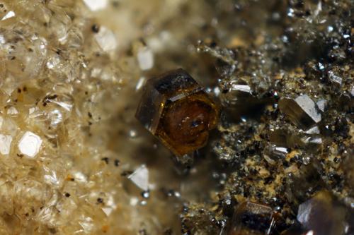 Vanadinite<br />Minas Los Lastonares, Albuñuelas, Comarca Valle de Lecrín, Granada, Andalucía, España<br />FOV of 1.29mm<br /> (Author: ofarcis)