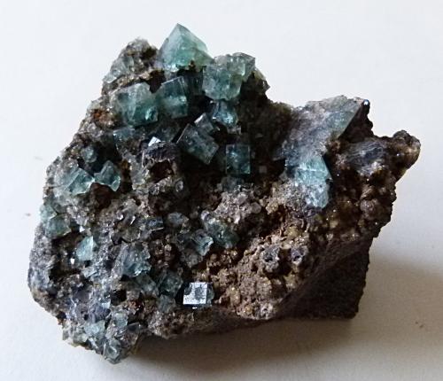 Fluorite<br />Rogerley Mine, Frosterley, Weardale, North Pennines Orefield, County Durham, England / United Kingdom<br />5x4.5x3cm<br /> (Author: captaincaveman)