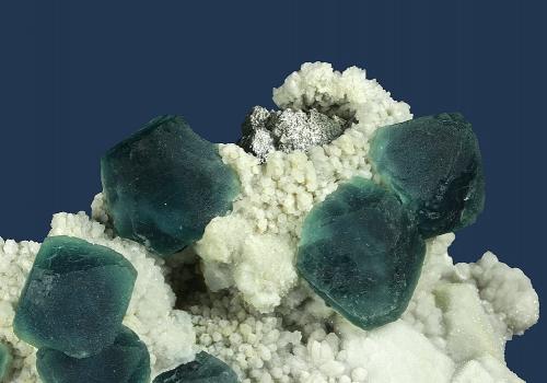 Fluorite with Quartz and Arsenopyrite<br />Huanggang Mines, Hexigten Banner (Kèshíkèténg Qí), Chifeng (Ulanhad), Inner Mongolia Autonomous Region, China<br />120.0 x 92.0 x 45.0 mm<br /> (Author: GneissWare)