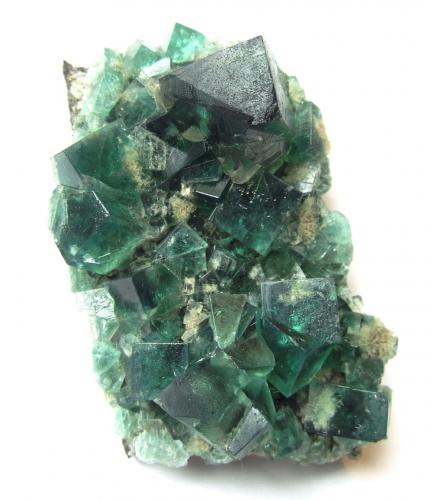 Fluorite<br />Rogerley Mine, Frosterley, Weardale, North Pennines Orefield, County Durham, England / United Kingdom<br />Specimen size 9 cm, largest crystal 2 cm<br /> (Author: Tobi)