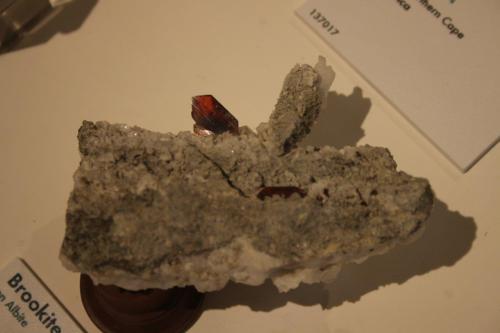 Brookite
Twll Maen Grisial, Fron Olau, Prenteg, Gwynedd (Caernarvonshire), Wales
Crystals of about 1.5cm
In the Harvard museum (Author: James)