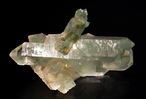 Quartz
Tornadei Valley, Malenco, Sondrio Prov., Lombardy, Italy
4.5 x 6.6 cm
Glassy colorless quartz crystals included with green chlorite. (Author: crosstimber)