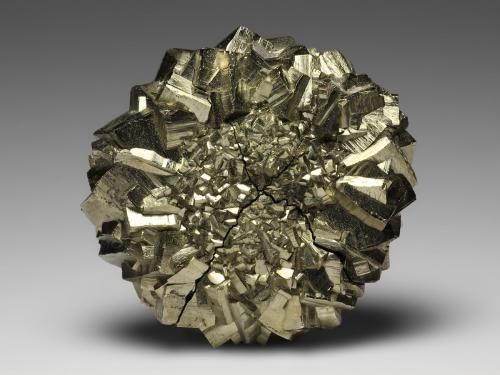 Pyrite
Wu Zhou, Guang Xi Province, China
5.7 x 5.7 x 2.5 cm
Pyrite sunflower from China. Most specimens from this area have natural fractures in them. The center is mud, it will expand upon imbibing water. So keep it in a dry place. (Author: xdxucn)