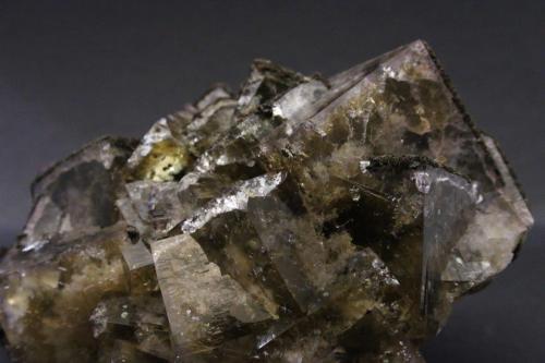 Fluorite, Siderite
Greenlaws Mine, Daddry Shield, Weardale, North Pennines, Co. Durham, England, UK
Main crystal is 4 x 4 cm
Color not as good but still nice (Author: James)
