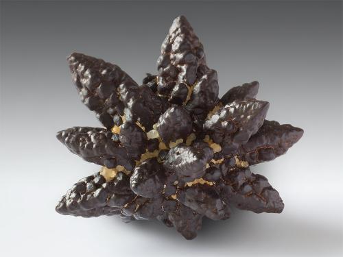 Hematite pseudomorph after Marcasite
White Desert, Farafra Oasis, Matruh Governorate, Egypt
3.2 x 2.5 x 2.1 cm
A lustrous, burnished brown, spear-like, stellate Hematite after Marcasite floater specimen from the White Desert of Egypt. (Author: xdxucn)