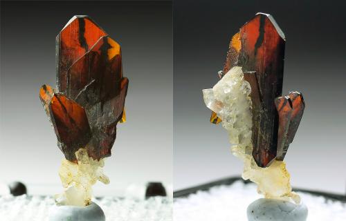Brookite on faden quartz
Thurdook, Zard, Kharan, Baluchistan, Pakistan
2.3 x 1.1 x 0.8 cm, largest crystal is 1.7 cm (Author: xdxucn)