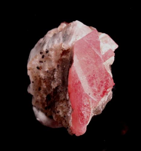 Nambulite, Gypsum
Kombat Mine, Kombat, Grootfontein District, Otjozondjupa Region, Namibia
1.0 x 1.0 x 0.7 cm
ex Chris Stefano
Partial tabular pink-red translucent crystal of nambulite on gypsum. (Author: Don Lum)
