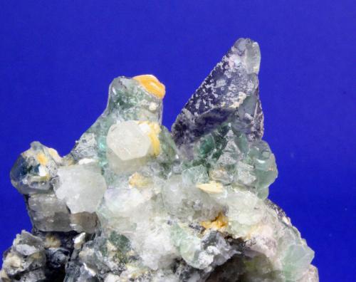 Fluorite spinel-twin, Beryl, Hyalite Opal, Muscovite
Erongo Mountain, Erongo Region, Namibia
7 x 6 cm
ex Charlie Key (Author: Don Lum)