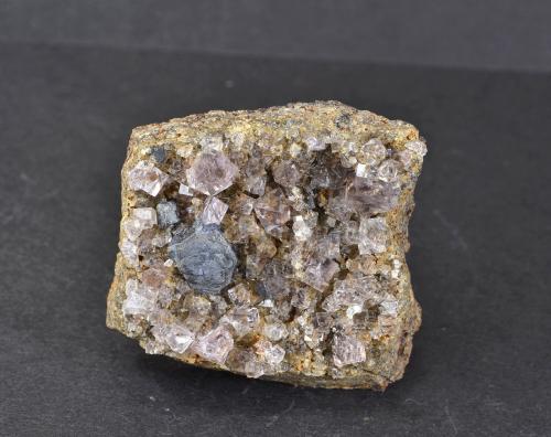 Fluorite, Galena
Sutcliffe Vein, Rogerley Quarry, Frosterley, Weardale, County Durham, England, UK
4.0 x 3.5 cm 
Purple Fluorite. 38g (Author: captaincaveman)