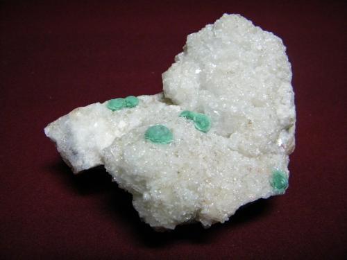 Calcite with Malachite<br />Tsumeb Mine, Tsumeb, Otjikoto Region, Namibia<br />90x80mm<br /> (Author: Heimo Hellwig)