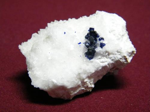 Calcite with Azurite<br />Tsumeb Mine, Tsumeb, Otjikoto Region, Namibia<br />50x40mm<br /> (Author: Heimo Hellwig)