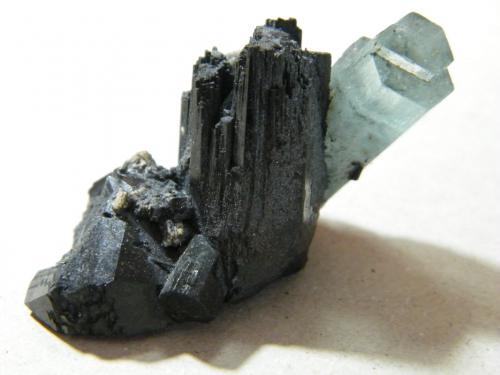 Beryl (var. aquamarine) on Schorl<br />Erongo Mountain, Usakos, Erongo Region, Namibia<br />45x35mm<br /> (Author: Heimo Hellwig)