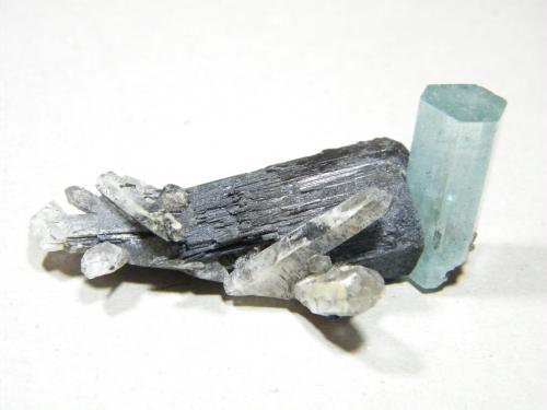 Beryl (var. aquamarine) on Schorl<br />Erongo Mountain, Usakos, Erongo Region, Namibia<br />60x30mm<br /> (Author: Heimo Hellwig)