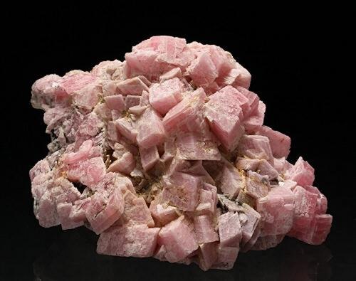 Rhodochrosite<br />Cavnic Mine, Cavnic mining area, Cavnic, Maramures, Romania<br />H:5.2cm xW:3.6cm xD:2.5cm; Largest Crystal: 1.1cm<br /> (Author: Adrian Pripoae)