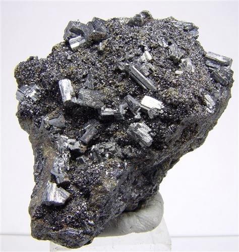 Bournonite<br />Shaft 6, Baia Sprie, Maramures, Romania<br />H:5.5cmxW:4cmxD:2.5cm; Largest Crystal: 0.8 cm<br /> (Author: Adrian Pripoae)