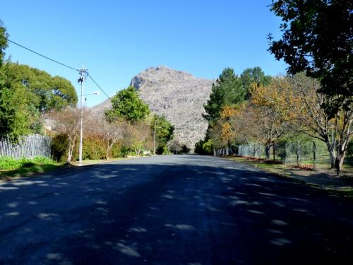 The road in front of our house facing the mountains closest to our home. (Author: Pierre Joubert)