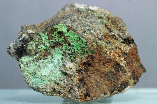 Zeunerita<br />Eureka Mine, Castell-estaó, La Torre de Cabdella, Comarca Pallars Jussà, Lérida / Lleida, Catalonia / Catalunya, Spain<br />30x30mm<br /> (Autor: Juan Espino)