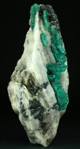 Beryl (variety emerald), Calcite<br />Coscuez mining district, Municipio San Pablo de Borbur, Western Emerald Belt, Boyacá Department, Colombia<br />16x8x7cm<br /> (Author: Fiebre Verde)