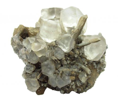 Fluorite with quartz<br />Dalnegorsk, Dalnegorsk Urban District, Primorsky Krai, Russia<br />Specimen size 8 cm, largest fluorite 2 cm<br /> (Author: Tobi)