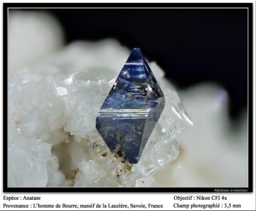 Anatase<br />La Lauzière Massif, Saint-Jean-de-Maurienne, Savoie, Auvergne-Rhône-Alpes, France<br />fov 3.5 mm<br /> (Author: ploum)