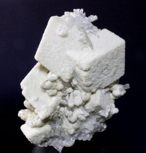 Dolomite rhombohedrons covered with calcite and additional quartz<br />Trepča Complex, Trepča Valley, Kosovska Mitrovica, Kosovska Mitrovica District, Kosovo<br />7.0 x 6.0 x 6.0 cm<br /> (Author: Don Lum)