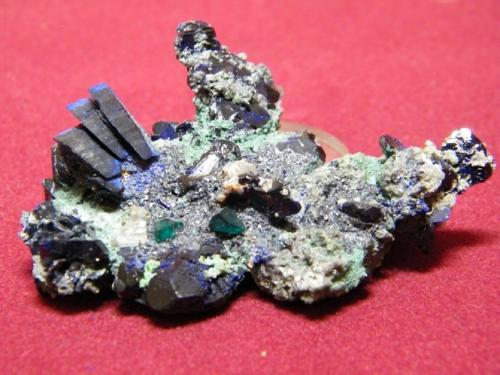 Azurite and Malachite<br />Tsumeb Mine, Tsumeb, Otjikoto Region, Namibia<br />60x40mm<br /> (Author: Heimo Hellwig)