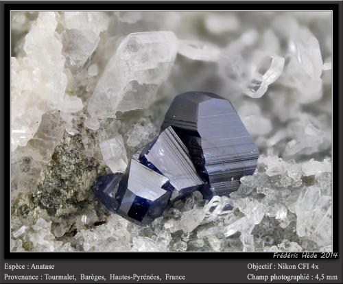 Anatase<br />Col du Tourmalet, Barèges, Departamento Hautes-Pyrénées, Occitanie, Francia<br />fov 4.5 mm<br /> (Author: ploum)
