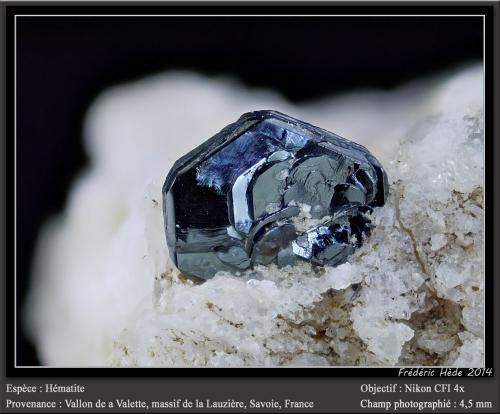 Hematite<br />Vallon de la Valette, La Lauzière Massif, Saint-Jean-de-Maurienne, Savoie, Auvergne-Rhône-Alpes, France<br />fov 4.5 mm<br /> (Author: ploum)