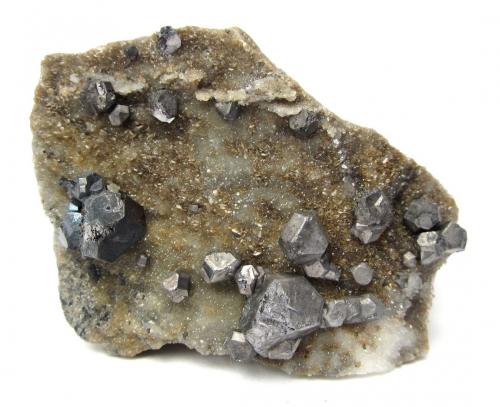 Galena<br />Stahlberg Mine, Müsen, Siegerland, North Rhine-Westphalia/Nordrhein-Westfalen, Germany<br />Specimen size 6 cm, largest crystal 1 cm<br /> (Author: Tobi)