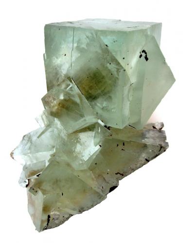 Fluorite<br />Xianghuapu Mine, Xianghualing Sn-polymetallic ore field, Linwu, Chenzhou Prefecture, Hunan Province, China<br />Specimen size 11,5 cm, largest crystal 4 cm<br /> (Author: Tobi)
