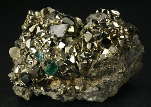 Beryl (variety emerald), Calcite, Pyrite, Dolomite<br />Chivor mining district, El Acuario Mine, Municipio Chivor, Eastern Emerald Belt, Boyacá Department, Colombia<br />60x45x55mm<br /> (Author: Fiebre Verde)