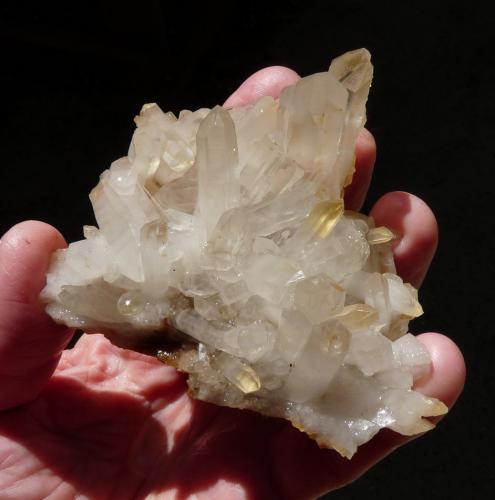 Quartz<br /><br />Hands for size.<br /> (Author: Pierre Joubert)