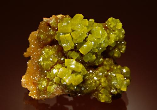 Pyromorphite<br />Bunker Hill Mine, Jersey Vein, 9th level, Bunker Hill properties, Kellogg, Coeur d'Alene District, Shoshone County, Idaho, USA<br />3.7 x 4.7 cm<br /> (Author: crosstimber)