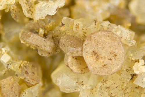 Sychysite-(Ce)<br />Poudrette Quarry, Mont Saint-Hilaire, La Vallée-du-Richelieu RCM, Montérégie, Québec, Canada<br />FOV = 4mm<br /> (Author: Doug)