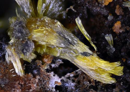 Parsonsita.<br />Lachaux, Thiers, Departamento Puy-de-Dôme, Auvergne-Rhône-Alpes, Francia<br />Campo de visión 2 mm.<br /> (Autor: Juan Miguel)