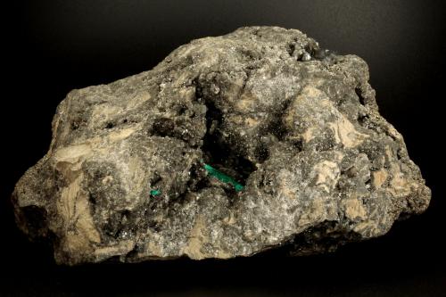 Beryl (variety emerald), Calcite, Pyrite<br />Chivor mining district, Municipio Chivor, Eastern Emerald Belt, Boyacá Department, Colombia<br />172x100x100mm, xl=18mm<br /> (Author: Fiebre Verde)